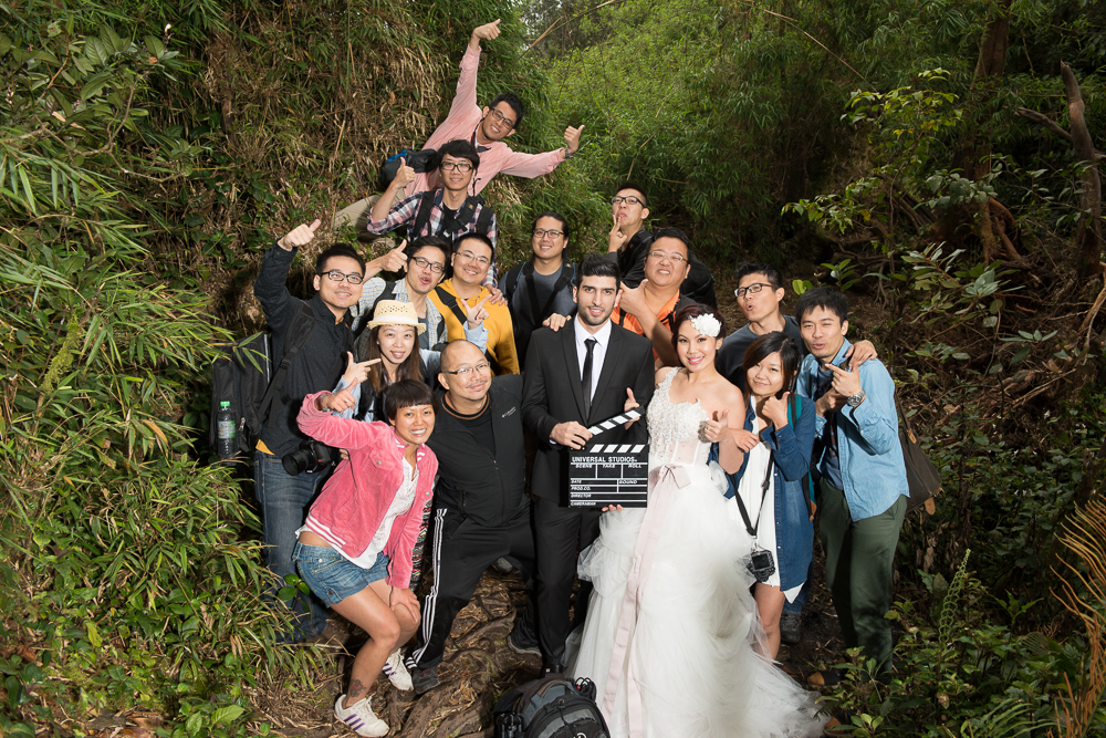 Group photo with participants at mossy forest